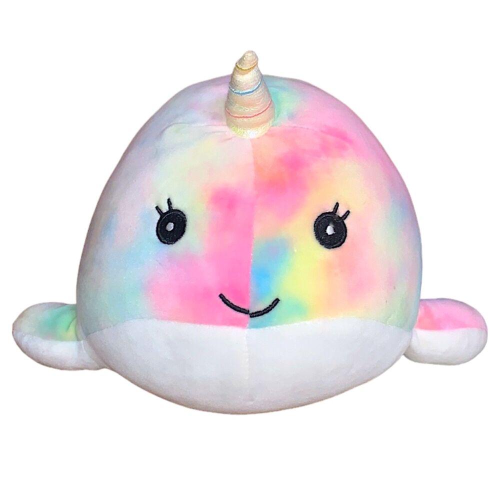 NWOT 8" Tie-Dye Narwhal SQUISHMALLOW (Natalie the Narwhal)